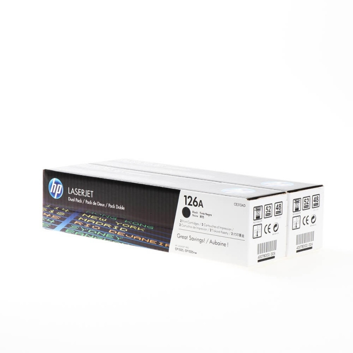 HP Toner CE310AD 126A Svart 2-pack i gruppen Datautstyr / Skrivere og tilbehør / Blekk og toner / Toner / HP hos TP E-commerce Nordic AB (C27126)