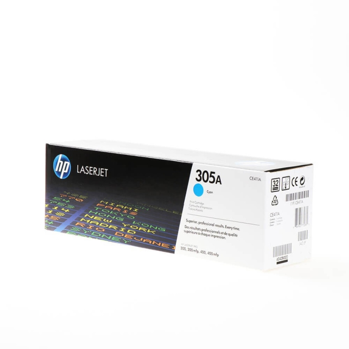 HP Toner CE411A 305A Cyan i gruppen Datautstyr / Skrivere og tilbehør / Blekk og toner / Toner / HP hos TP E-commerce Nordic AB (C27152)