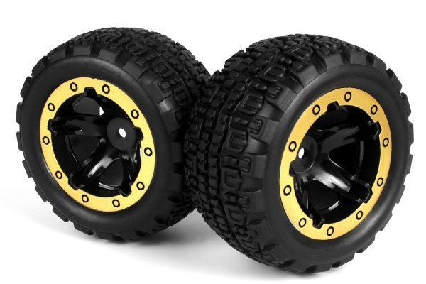 BLACKZON Slyder ST Wheels/Tires Assembled (Black/Gold) i gruppen LEKER, BARN OG BABY / Radiostyrt / Reservedeler & Ekstra tilbehør / Blackzon hos TP E-commerce Nordic AB (C30769)