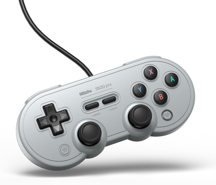 8BitDo SN30 Pro USB Game Controller, Grey, Switch / PC i gruppen Elektronikk / TV-spill & tilbehør / Nintendo Switch / Tilbehør hos TP E-commerce Nordic AB (C33315)