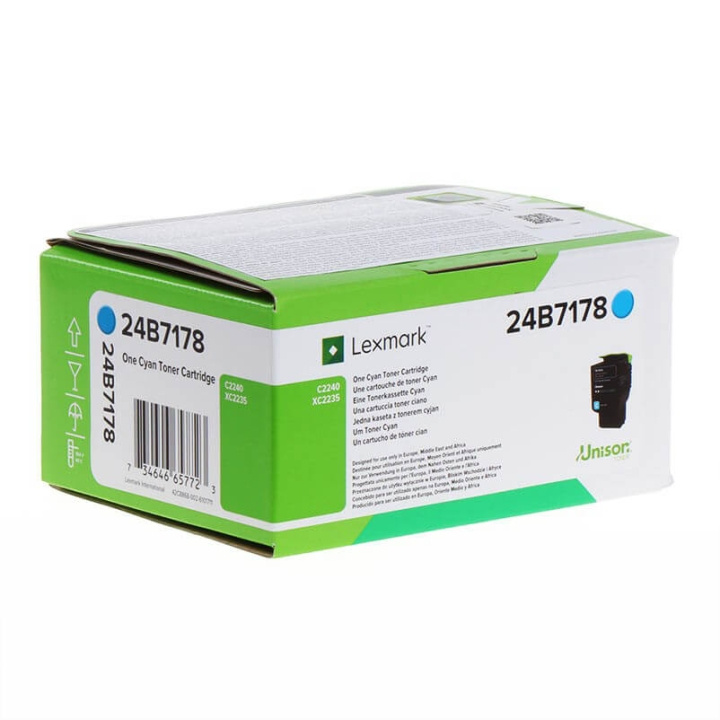 Lexmark Toner 24B7178 Cyan, Return i gruppen Datautstyr / Skrivere og tilbehør / Blekk og toner / Toner / Lexmark hos TP E-commerce Nordic AB (C36648)