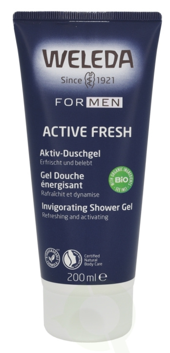 Weleda Men Active Fresh Invigorating Shower Gel 200 ml i gruppen HELSE OG SKJØNNHET / Hudpleie / Kroppspleie / Bad- og dusjkrem hos TP E-commerce Nordic AB (C38063)