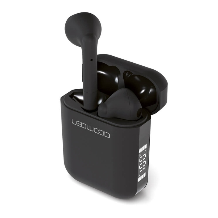 LEDWOOD Hodetelefon Apollo TWS True Wireless In-Ear Svart Mic i gruppen Elektronikk / Lyd & Bilde / Hodetelefoner & Tilbehør / Hodetelefoner hos TP E-commerce Nordic AB (C38422)