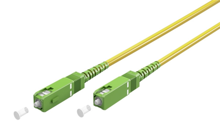 Goobay Fiberoptisk kabel (FTTH), Singlemode (OS2) Yellow, gul (Simplex), 1 m plugg SC-APC (8°) > plugg SC-APC (8°), halogenfri kabelhölje (LSZH) i gruppen Datautstyr / Kabler og adaptere / Nettverk / Fiberkabler hos TP E-commerce Nordic AB (C39113)