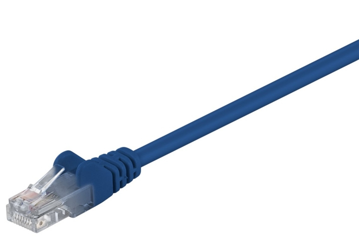 Goobay Patchkabel CAT 5e, U/UTP, blå, 5 m kopparklädd aluminiumtråd (CCA) i gruppen Datautstyr / Kabler og adaptere / Nettverk / Cat5e hos TP E-commerce Nordic AB (C39287)