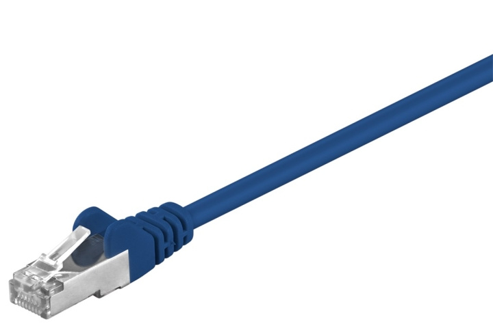 Goobay Patchkabel CAT 5e, F/UTP, blå, 0,25 m kopparklädd aluminiumtråd (CCA) i gruppen Datautstyr / Kabler og adaptere / Nettverk / Cat5e hos TP E-commerce Nordic AB (C39320)