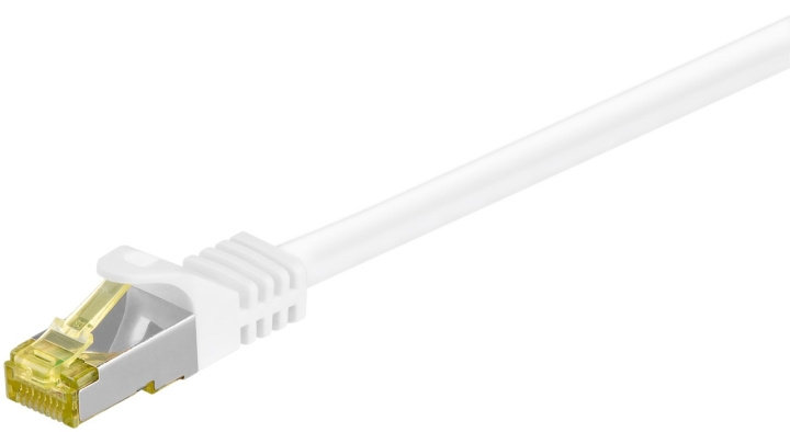 Goobay RJ45 patchkabel S/FTP (PiMF), 500 MHz, med CAT 7 råkabel, vit, 0,25 m LSZH halogenfri kabelhölje, koppar, RJ45-kontakt (CAT 6A) i gruppen Datautstyr / Kabler og adaptere / Nettverk / Cat 7 hos TP E-commerce Nordic AB (C39429)