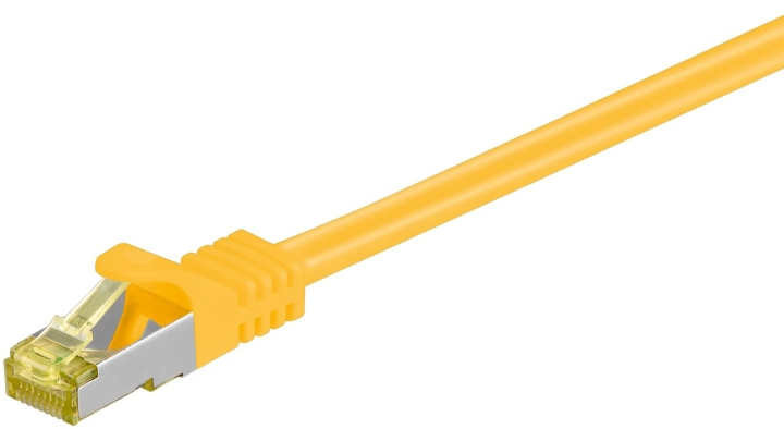 Goobay RJ45 patchkabel S/FTP (PiMF), 500 MHz, med CAT 7 råkabel, gul, 1 m LSZH halogenfri kabelhölje, koppar, RJ45-kontakt (CAT 6A) i gruppen Datautstyr / Kabler og adaptere / Nettverk / Cat 7 hos TP E-commerce Nordic AB (C39461)