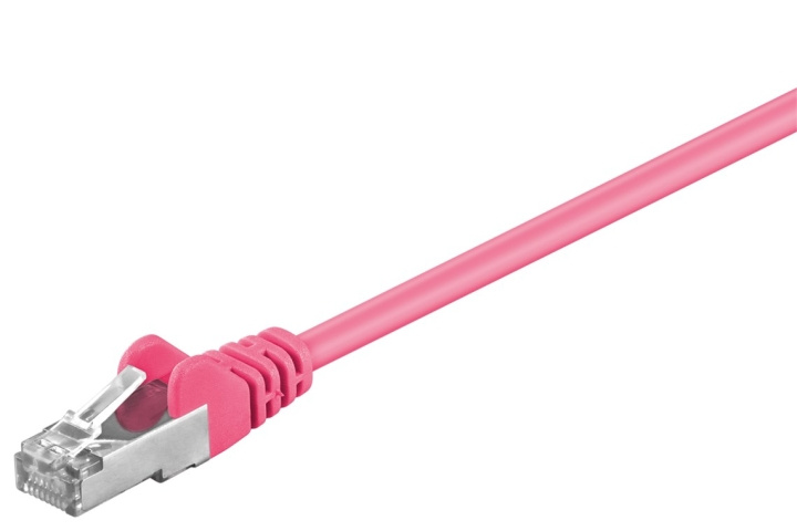 Goobay Patchkabel CAT 5e, SF/UTP, magenta, 0,25 m kopparklädd aluminiumtråd (CCA) i gruppen Datautstyr / Kabler og adaptere / Nettverk / Cat5e hos TP E-commerce Nordic AB (C39820)