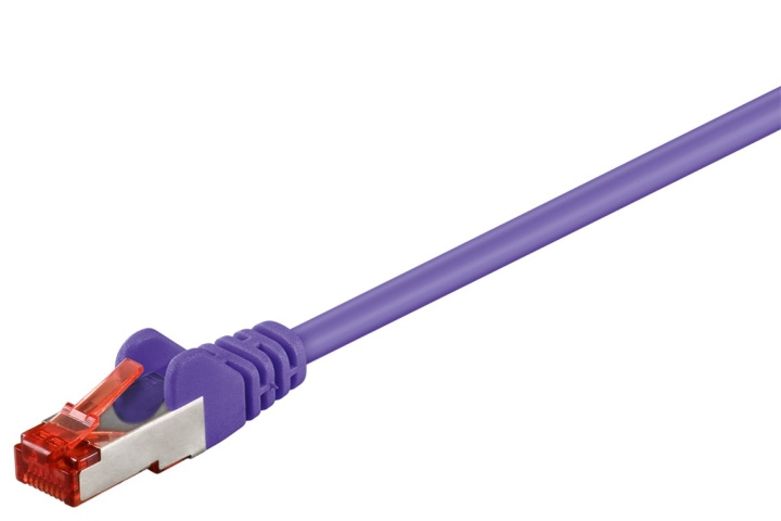 Goobay Patchkabel CAT 6, S/FTP (PiMF), lila, 0,25 m kopparklädd aluminiumtråd (CCA) i gruppen Datautstyr / Kabler og adaptere / Nettverk / Cat6 hos TP E-commerce Nordic AB (C39857)