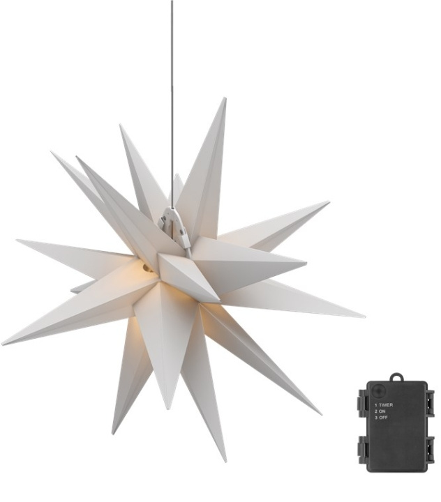 Goobay LED-julstjärna 3D, Ø 56 cm, batteridrivet med timer och 18 spetsar, varmvitt (3000 K), av väderbeständig plast (IP44), kabel 2 m i gruppen Elektronikk / Lys / Julebelysning hos TP E-commerce Nordic AB (C40231)