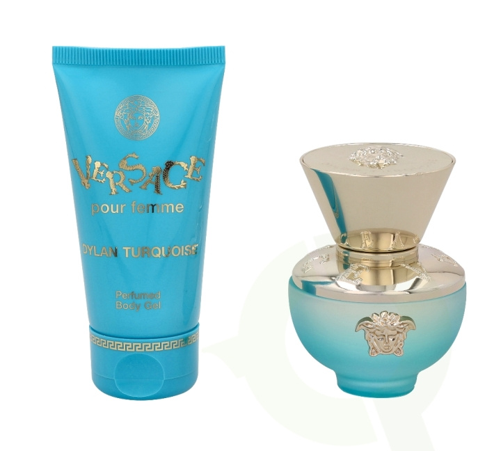 Versace Dylan Turquoise Giftset 80 ml, Edt Spray 30ml/Perfumed Body Gel 50ml i gruppen HELSE OG SKJØNNHET / Gavesett / Gavesett for henne hos TP E-commerce Nordic AB (C42353)