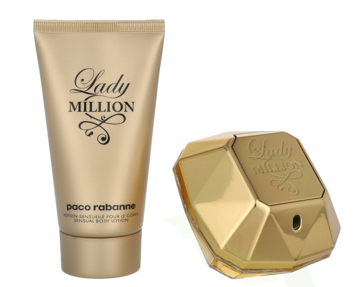 Paco Rabanne Lady Million Giftset 125 ml, Edp Spray 50ml/Body Lotion 75ml i gruppen HELSE OG SKJØNNHET / Gavesett / Gavesett for henne hos TP E-commerce Nordic AB (C42426)