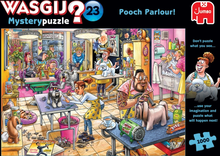 Wasgij Mystery 23 Pooch Parlor Mystery Pussel 1000 bitar i gruppen LEKER, BARN OG BABY / Leker / Barnas puslespill hos TP E-commerce Nordic AB (C46865)