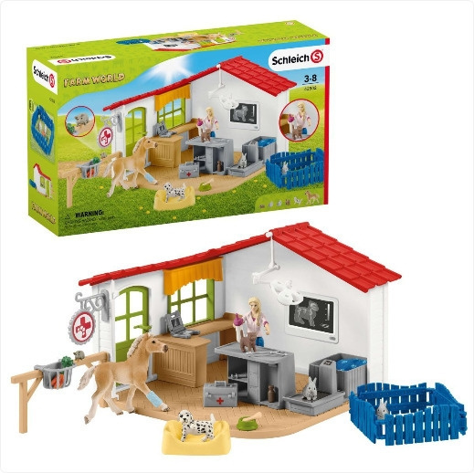 Schleich Farm World 42502 - Veterinärklinik med husdjur i gruppen LEKER, BARN OG BABY / Leker / Figurer, miniatyrer og tilbehør hos TP E-commerce Nordic AB (C47801)