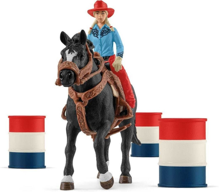 Schleich Farm World 42576 Cowgirl barrel racing i gruppen LEKER, BARN OG BABY / Leker / Figurer, miniatyrer og tilbehør hos TP E-commerce Nordic AB (C47847)