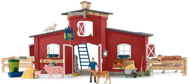 Schleich Farm World 42606 - Stort fjøs med dyr og tilbehør i gruppen LEKER, BARN OG BABY / Leker / Figurer, miniatyrer og tilbehør hos TP E-commerce Nordic AB (C47884)