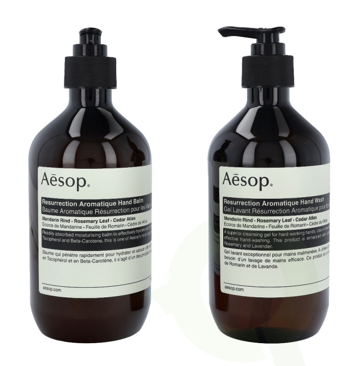 AESOP Resurrection Duet Set 1000 ml Resurrection Aromatique Handwash 500ml /Resurrection Aromatique Hand Balm 500ml i gruppen HELSE OG SKJØNNHET / Hudpleie / Kroppspleie / Bad- og dusjkrem hos TP E-commerce Nordic AB (C49358)