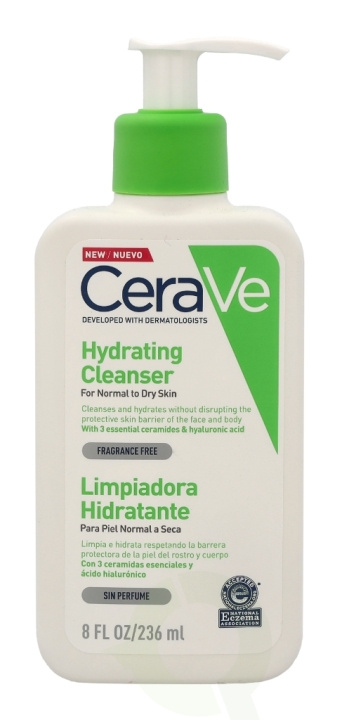 Cerave Hydrating Cleanser w/Pump 236 ml For Normal To Dry Skin i gruppen HELSE OG SKJØNNHET / Hudpleie / Ansikt / Rengjøring hos TP E-commerce Nordic AB (C49603)