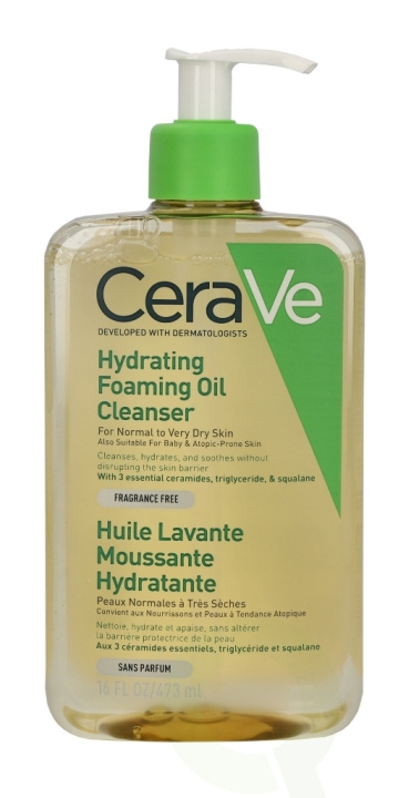 Cerave Hydrating Foaming Oil Cleanser 473 ml For Normal To Very Dry Skin/Fragrance Free i gruppen HELSE OG SKJØNNHET / Hudpleie / Ansikt / Rengjøring hos TP E-commerce Nordic AB (C49628)