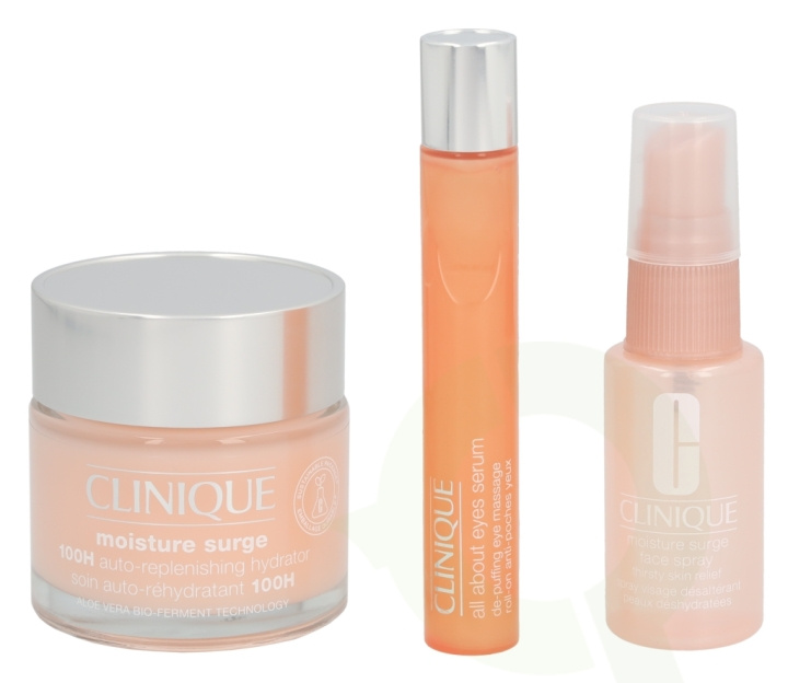 Clinique Moisture Surge Set 120 ml Hydrator 75ml/Eye Serum 15ml/Face Spray 30ml i gruppen HELSE OG SKJØNNHET / Gavesett / Gavesett for henne hos TP E-commerce Nordic AB (C50299)