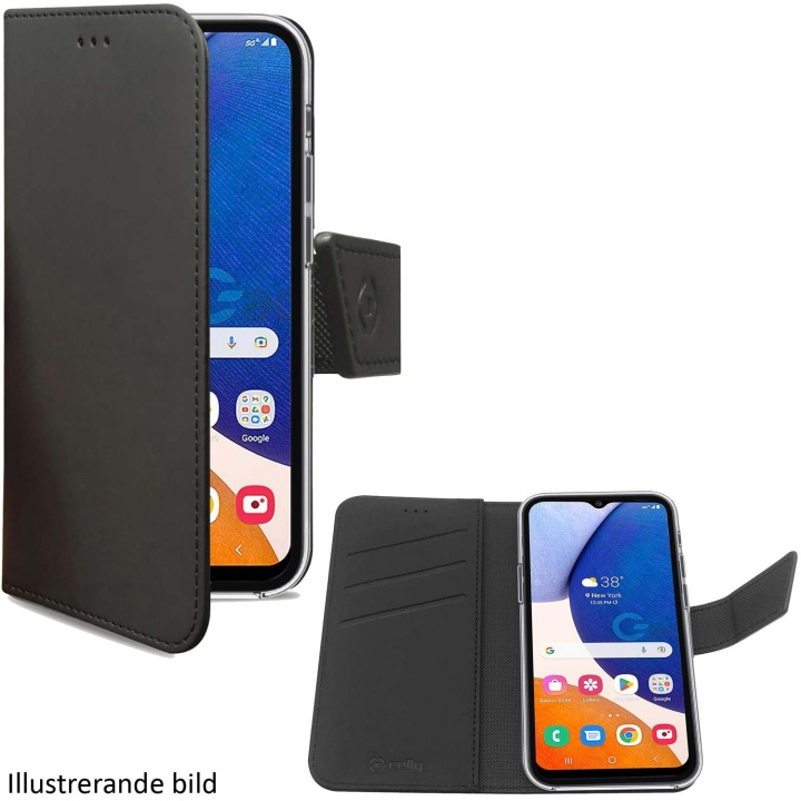 Celly Wally Wallet Case Galaxy A15 4G / A15 5G Svart i gruppen SMARTTELEFON & NETTBRETT / Mobilbeskyttelse / Samsung hos TP E-commerce Nordic AB (C51486)