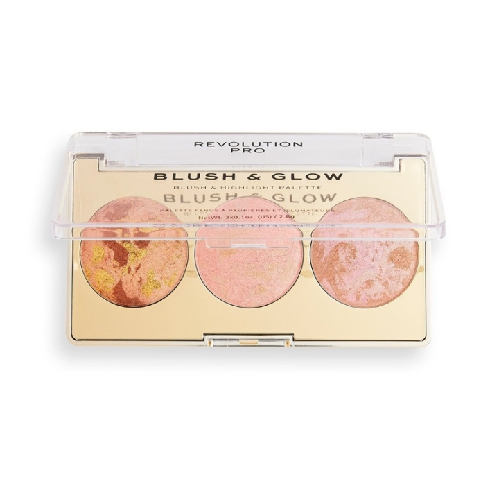 Makeup Revolution PRO Blush & Glow Palette - Peach Glow i gruppen HELSE OG SKJØNNHET / Makeup / Makeup ansikt / Rouge / Bronzer hos TP E-commerce Nordic AB (C51951)