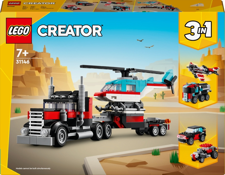 LEGO Creator 31146 - Flatbed Truck with Helicopter i gruppen LEKER, BARN OG BABY / Leker / Byggeleker / Lego hos TP E-commerce Nordic AB (C52168)