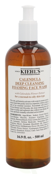 Kiehls Kiehl\'s Calendula Deep Cleansing Foaming Face Wash 500 ml For A Normal-To-Oily Skin Type i gruppen HELSE OG SKJØNNHET / Hudpleie / Ansikt / Rengjøring hos TP E-commerce Nordic AB (C52478)