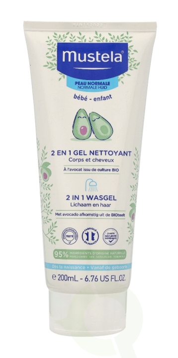 Mustela 2-In-1 Cleansing Gel 200 ml Normal Skin i gruppen HELSE OG SKJØNNHET / Hudpleie / Kroppspleie / Bad- og dusjkrem hos TP E-commerce Nordic AB (C53844)