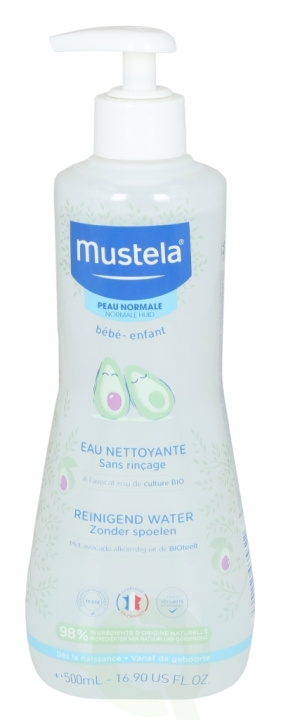 Mustela Bebe No Rinse Cleansing Water 500 ml With Organically Farmed Advocado i gruppen HELSE OG SKJØNNHET / Hudpleie / Ansikt / Rengjøring hos TP E-commerce Nordic AB (C53882)