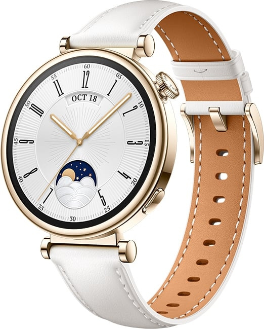 Huawei Watch GT4 Classic - Smartklokke, 41 mm, gull/hvit i gruppen SPORT, FRITID & HOBBY / Smartwatch og Aktivitetsmålere / Smartwatches hos TP E-commerce Nordic AB (C54071)