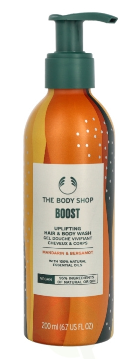 The Body Shop Boost Invigorating Hair & Body Wash 200 ml Mandarin & Bergamot i gruppen HELSE OG SKJØNNHET / Hudpleie / Kroppspleie / Bad- og dusjkrem hos TP E-commerce Nordic AB (C56369)