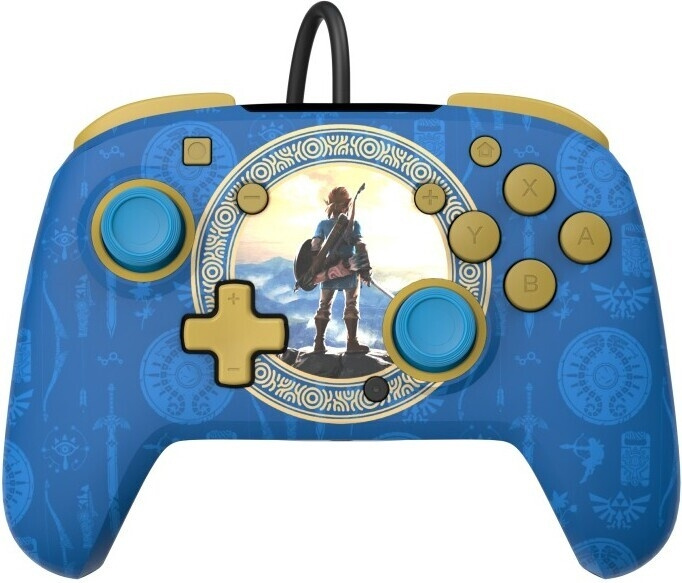 PDP Gaming Rematch Wired Controller - Hyrule Blue - kablet kontroll, Switch i gruppen Elektronikk / TV-spill & tilbehør / Nintendo Switch / Tilbehør hos TP E-commerce Nordic AB (C57272)