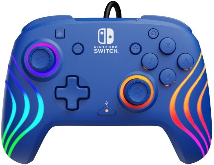 PDP Gaming Afterglow Wave Wired Controller - kablet spillkontroller, blå, Switch i gruppen Elektronikk / TV-spill & tilbehør / Nintendo Switch / Tilbehør hos TP E-commerce Nordic AB (C57280)