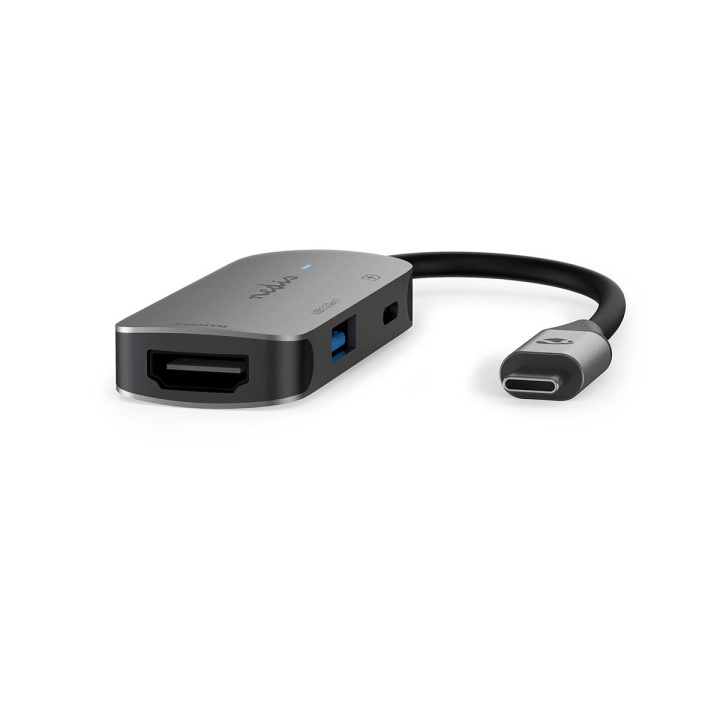 Nedis USB Multi-Port Adapter | USB 3.2 Gen 1 | USB-C™ Hann | HDMI™ Output / USB-A Hun / USB-C™ Hunn | 5 Gbps | 0.10 m | Rund | Nikkel belagt | PVC | Grå | Boks i gruppen Datautstyr / Bærbare datamaskiner og tilbehør / Dokkingstasjoner hos TP E-commerce Nordic AB (C57848)