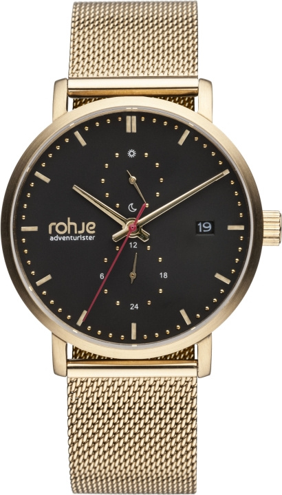 Rohje Adventurister Gold armbandsur, 40 mm, metallband i gruppen SPORT, FRITID & HOBBY / Tilbehør / Klokker hos TP E-commerce Nordic AB (C57997)