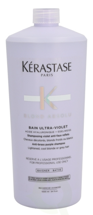 Kerastase Blond Absolu Bain Ultra-Violet Shampoo 1000 ml Anti-Brass Purple Shampoo, Lightened, Cool Blonde Or Grey Hair i gruppen HELSE OG SKJØNNHET / Hår & styling / Hårpleie / Sjampo hos TP E-commerce Nordic AB (C60394)