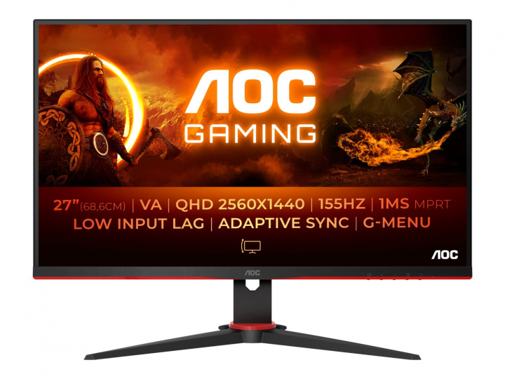 AOC Gaming Q27G2E/BK 27 2560 x 1440 (2K) HDMI DisplayPort 155Hz i gruppen Datautstyr / Dataskjerm / Dataskjermer hos TP E-commerce Nordic AB (C60405)