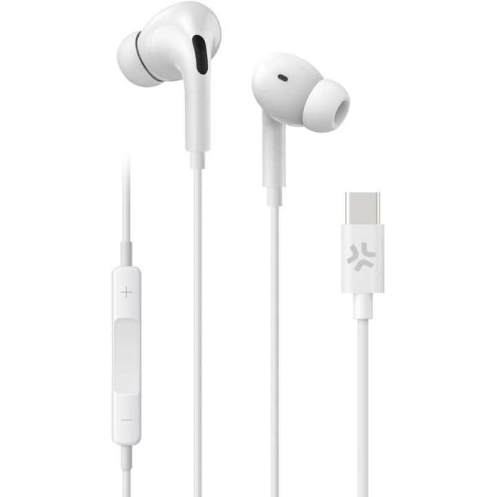 Celly UP1200 Stereoheadset In-Ear USB-C Vit i gruppen Elektronikk / Lyd & Bilde / Hodetelefoner & Tilbehør / Hodetelefoner hos TP E-commerce Nordic AB (C61389)