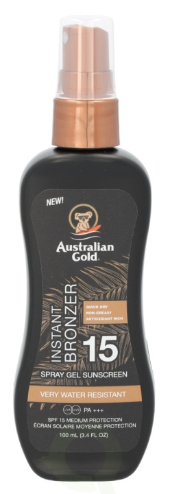 Australian Gold Spray Gel Instant Bronzer SPF15 100 ml i gruppen HELSE OG SKJØNNHET / Hudpleie / Soling / Solkrem hos TP E-commerce Nordic AB (C61845)