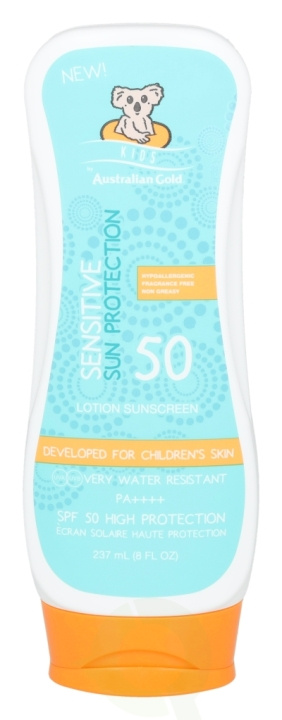 Australian Gold Sensitive Lotion Kids SPF50 237 ml High protection i gruppen HELSE OG SKJØNNHET / Hudpleie / Soling / Solkrem hos TP E-commerce Nordic AB (C61852)