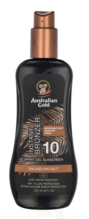 Australian Gold Spray Gel With Instant Bronzer Sunscr. SPF10 237 ml i gruppen HELSE OG SKJØNNHET / Hudpleie / Soling / Solkrem hos TP E-commerce Nordic AB (C64349)