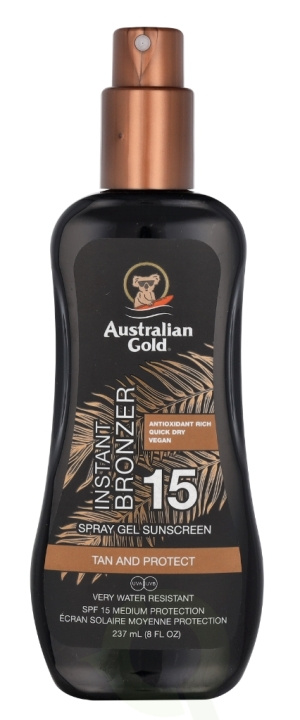 Australian Gold Spray Gel Instant Bronzer SPF15 237 ml i gruppen HELSE OG SKJØNNHET / Hudpleie / Soling / Solkrem hos TP E-commerce Nordic AB (C64350)