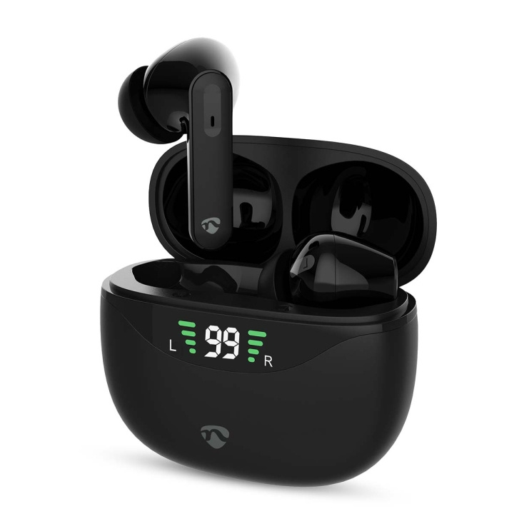 Nedis Fullt Trådløse hodetelefoner | ANC (Active Noise Cancelling) | Bluetooth® | Maksimal batteritid: 30 timer | Touch kontroll | Ladeboks | Trådløs ladeetui | Innebygd mikrofon | Stemmestyring | Sort i gruppen Elektronikk / Lyd & Bilde / Hodetelefoner & Tilbehør / Hodetelefoner hos TP E-commerce Nordic AB (C64440)