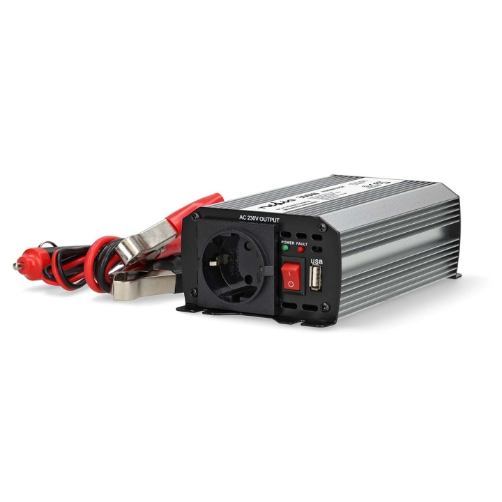 Nedis Power Inverter Modifisert sinusbølge | Inngangsspenning: 12 V DC | Enhetens strømuttak: Type F (CEE 7/3) / USB-A | 230 V AC 50 Hz | 300 W | Topp effekt: 600 W | Batteriklemmene + Sigarettenner | Sølv i gruppen HJEM, HUS OG HAGE / El og belysning / Spenningsomformer hos TP E-commerce Nordic AB (C64457)