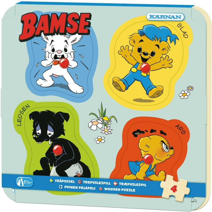 Kärnan Knoppussel Bamse 4 bitar i gruppen LEKER, BARN OG BABY / Leker / Barnas puslespill hos TP E-commerce Nordic AB (C64545)