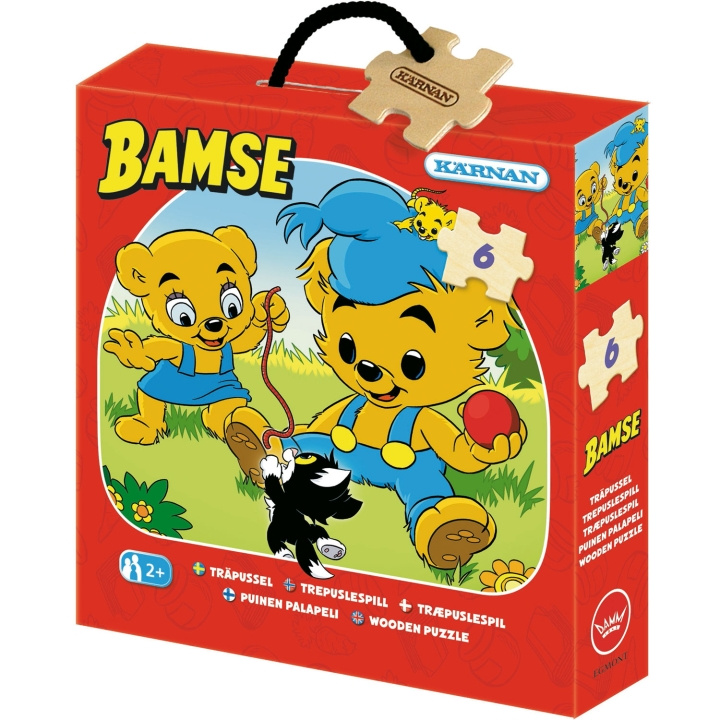 Kärnan Askpussel trä Bamse 6 bit i gruppen LEKER, BARN OG BABY / Leker / Barnas puslespill hos TP E-commerce Nordic AB (C64557)