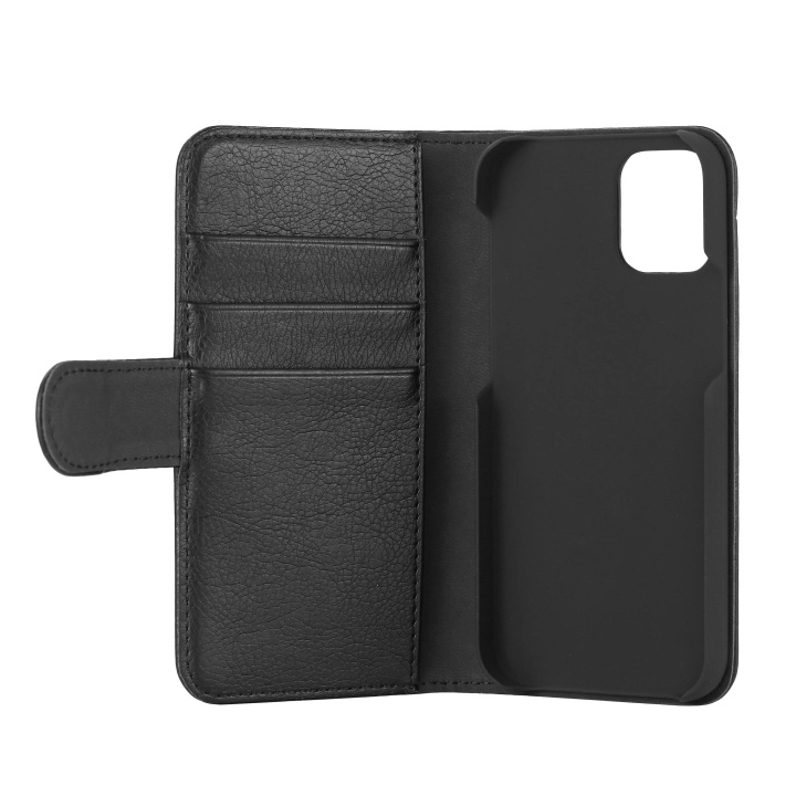 Essentials iPhone 12 mini, PU wallet, 3 cards, black i gruppen SMARTTELEFON & NETTBRETT / Mobilbeskyttelse / Apple / iPhone 12 Mini hos TP E-commerce Nordic AB (C65192)