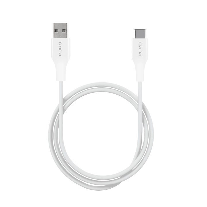 Puro USB-A - USB-C kabel, 1m, vit i gruppen Datautstyr / Kabler og adaptere / USB / USB-C hos TP E-commerce Nordic AB (C65271)